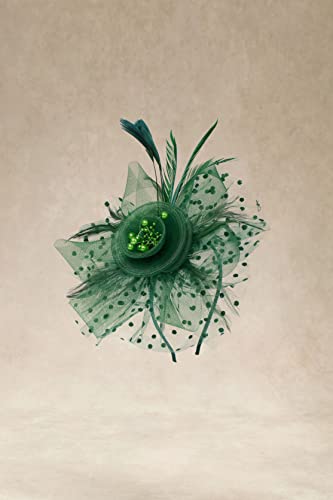 Babeyond Fascinator Hats For Women Tea Party Hat Kentucky Fascinators Headband Derby Hats Wedding Flower Feathers Hair Clip Dark Green #TOP1