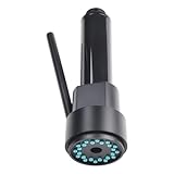 Whychstore Ausziehbarer Sprühkopf Ersatz, ABS Küchenarmatur Dusche mit Wasserfalleinstellung, Schwarz für G1/2 Zoll Rohre