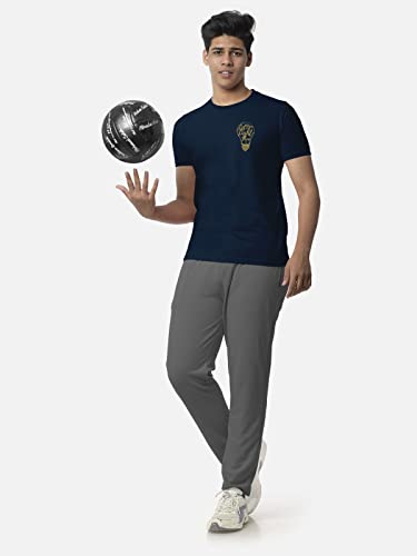 Image of BULLMER Black Trendy Typographic Printed Round Neck Half Sleeve Tshirt for Men