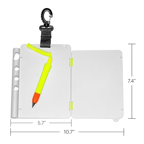 Ardoise de plongée pliable avec crayon pour bloc-notes sous-marin