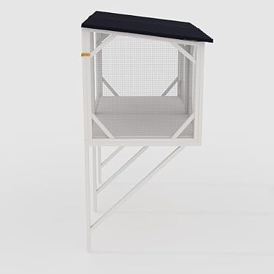 YOPTO 44.5 Cat Window Box,Catio Outdoor Enclosure W/Waterproof Roof,All Weather Use Cat Window Perch W/ 3-Sided Windows,for Sunbathing,Napping,Viewing,Ancient White