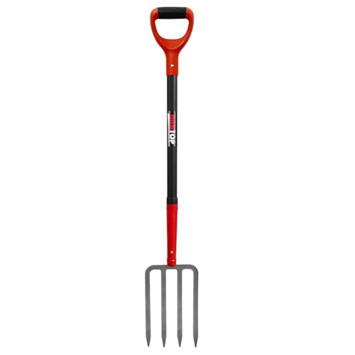Tenedor de jardín 4 púas con mango de fibra de vidrio 43 pulg miniatura 1
