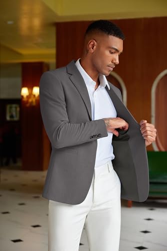 Image of COOFANDY Mens Casual Blazer Slim Fit Suit Jacket One Button Sport Coats | Lightweight Blazer,Real Welt Pocket,Business Casual Wear,Wedding,Prom,Date,Party