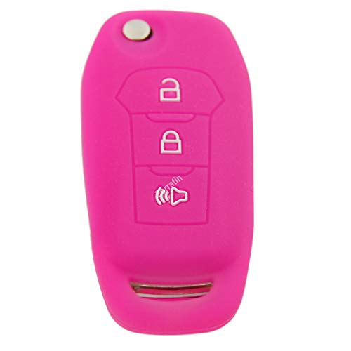 Image of Silicone Key Fob Cover Remote Protector for Ford F150 F250 F350 F450 F550 Raptor Ranger Transit Fusion Bronco EcoSport Escape Explorer Expedition Lightning Maverick XLT (Flip Key)