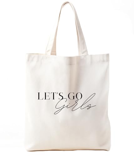 Zeghk Western Tote Bag, Canvas Tote Bag For Women, Let's Go Girls, Cowgirl Gifts for Women, Western Cowgirl Gift, Tote Bag for Teen Girls Reusable Grocery Shopping Bag Beach Bag
