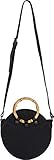 bolso bambu redondo mango En el interior: 1 compartimento principal, 1 pequeño compartimento lateral y 1 compartimento con cremallera