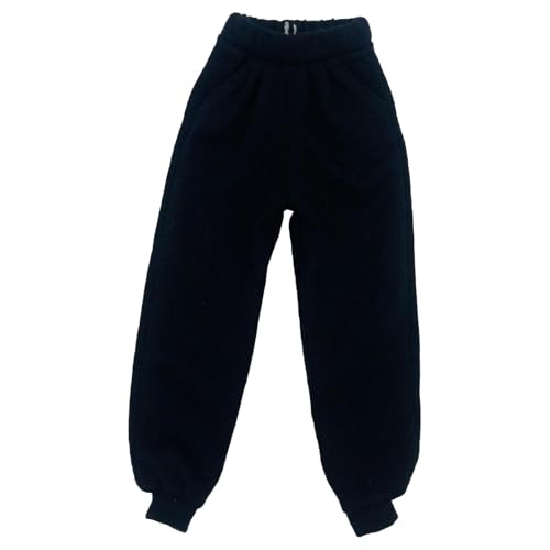 Pantalon miniature 1:6 vêtement fait main noir pour figurine 12 pouces