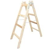 [page_title]-ZWEISEITIGE HOLZLEITER KLAPPLEITER 4 5 STUFEN MALERLEITER HAUSHALTSLEITER (2x4 PREMIUM)