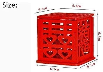 Double Happiness Vintage Chinese Style Wooden Unique Sweet Box Wedding Favors holders Wedding Candy Box image 2