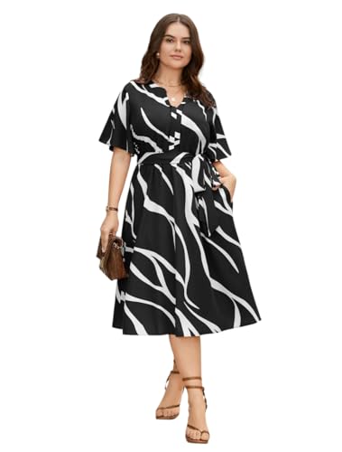 Image of JAIPURFAME One Piece Dress for Women, New American Print Rayon Midi Dress, Stylish, Modern Party Outfit, Perfect for Casual and Formal Occasions
