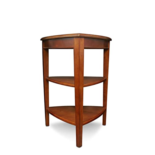 Image of Leick Home Shield Wedge End Table, 21 inch, Glazed Auburn