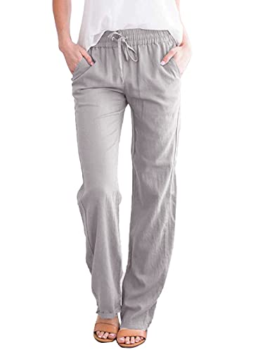 Acelitt womens casual pants capris drawstring elastic waist comfy…