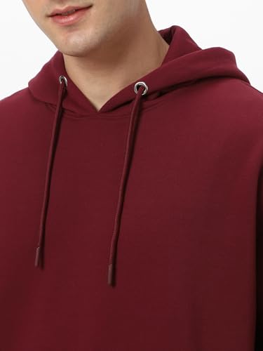 Image of Urbano Fashion Men's Cotton Solid Oversized Hooded Neck Sweatshirt