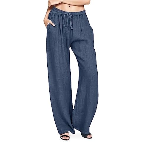 Womens Cotton Linen Trousers, 2024 Summer Beach Trousers Cover