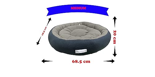 Image of Premium Medium Size Dog Bed for Medium Dogs and Puppies Anti Skid Bottom Washable Orthopedic Big Dog /cat Beds Black-Grey