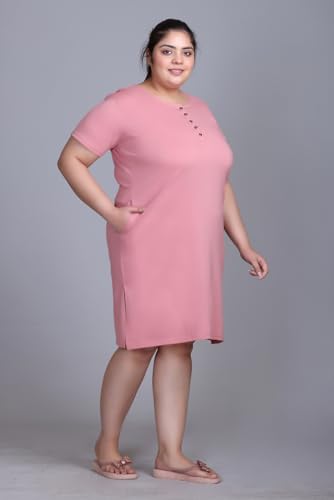 Image of In Love Women's Cotton Plus Size Nighty Chemise | Easy cotton chemise for nightwear and lounge comfort