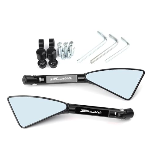 Rétroviseurs moto CNC universels pour GSF650 BANDIT en aluminium noir