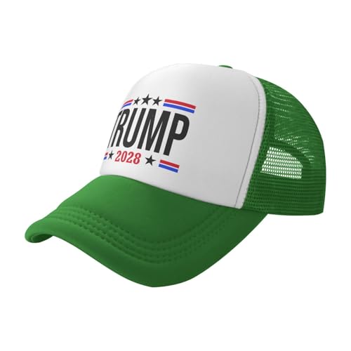 Tru-m-p 2028 Vintage Trucker Hat Funny Snapback Baseball Hat for Men Women Green