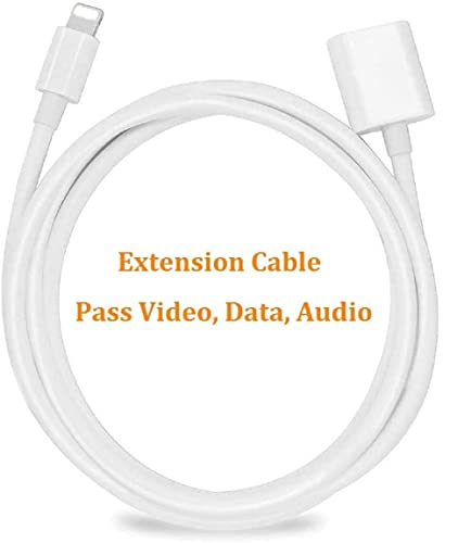 Desoficon Iphone Charger Extension Cable Compatible With Iphone/Ipad, Extender Dock Cable For Male To Female Cable Extension Adapter Pass Video, Data, Audio(6.6Ft/2M White) #TOP3