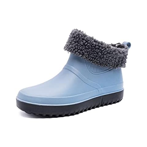 Yeeteepot Mens Waterproof Garden Shoes Wellington Boots Short Ankle Wellies Non-slip Work Shoes Low Top Water Boots Outdoor Lightweight Rain Booties Cover