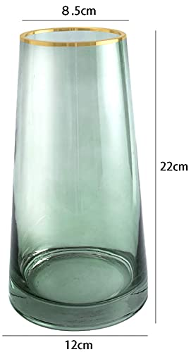 Glazen vaas, in stijl handgemaakte kristalheldere bloemenvaas gouden lijn mond decoratieve vaas bloemenbloem plantenhouder voor thuis kantoor decoratie, cadeau voor bruiloft, Kerstmis, housewarming party - Afbeelding 6