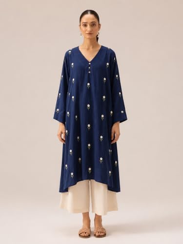 Image of ANNI DESIGNER Viscose Blend Kurta for Women | Kurti Set Woman | Kurta with Palazzo | A Line Printed Co Ord Outfit | Cord Ethnic Suit | Indian Office Party Traditional Clothing Fashion Premium Look