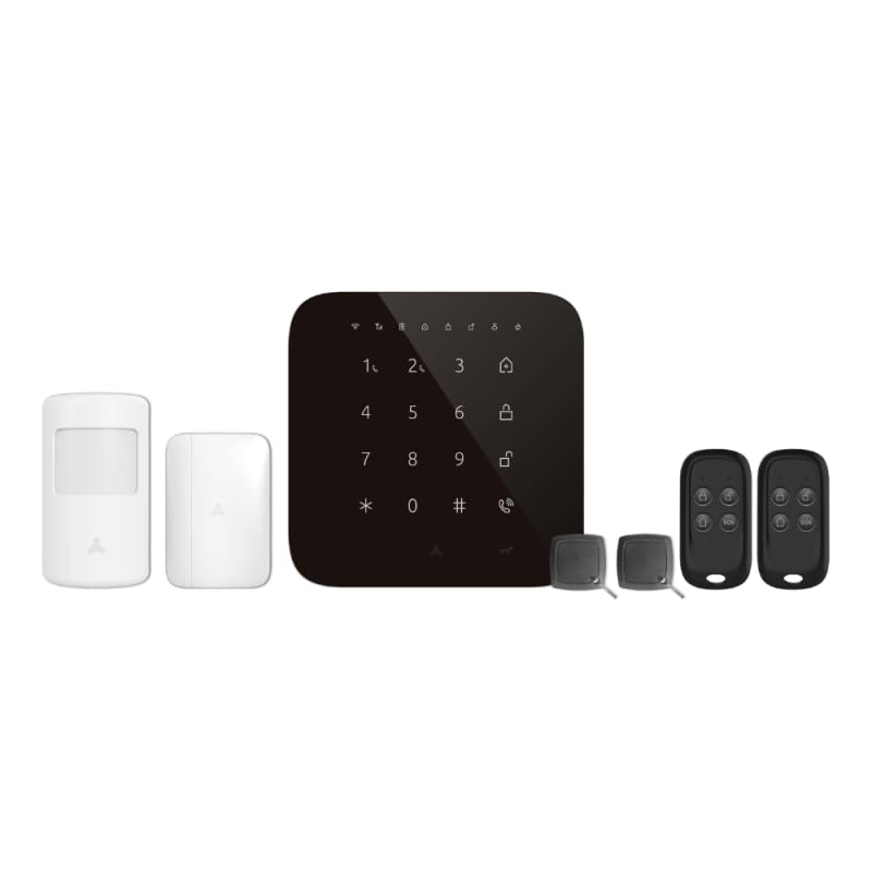 Alarme Maison WiFi et GSM 4G sans Fil connectée CASA Noire - kit 1