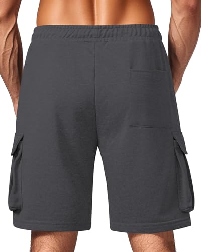 Image of Men's Cargo Sweat Shorts Casual Workout Athletic Jogger Gym SweatShorts