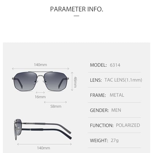 Lunettes de soleil en métal bleu pistolet durables et légères - 7