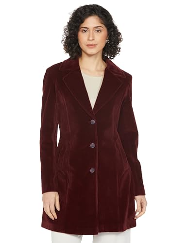 Image of Qube By Fort Collins Women's Knitted Hip Length Tweed Blazer - Stylish, Versatile, And Elegant For Office Or Casual Wear