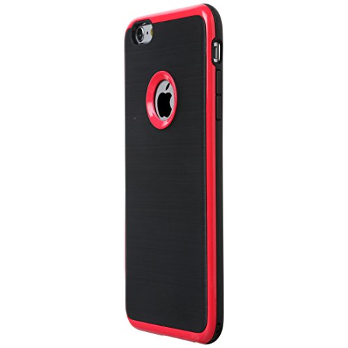 Ultratec Funda protectora de TPU / carcasa para iPhone 6 Plus con diseño de contrastes y borde de color, negro/rojo Cover