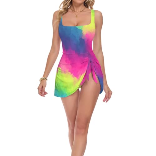 Maillot de bain pour femme 1 pièce tie-dye et froncé pour vos vacances d'été