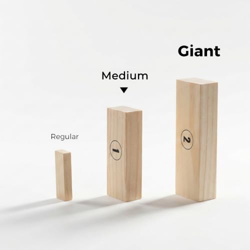 Image of Outdoor Games Medium Tumble Tower 54 Wood Blocks Stacking Game, 3 FT Tall