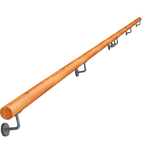 Main Courante Escalier Bois Bambou Poignée Assistante Support Mural Simple Antidérapant Maison Deux Parties Fixes en Acier Facile à Installer Convient Aux Aînés Aux Enfants(Size:50cm)