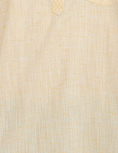 Image of Diverse Men's 70PercentPoly and 30PercentCotton Slim Embellishment Solid Kurta