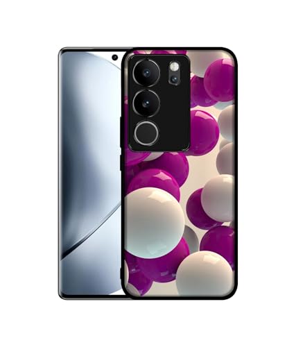 Image of 3D Balloons Design Premium 2D Printed Metal Back Case Cover for Vivo V29 5G / V29 Pro 5G