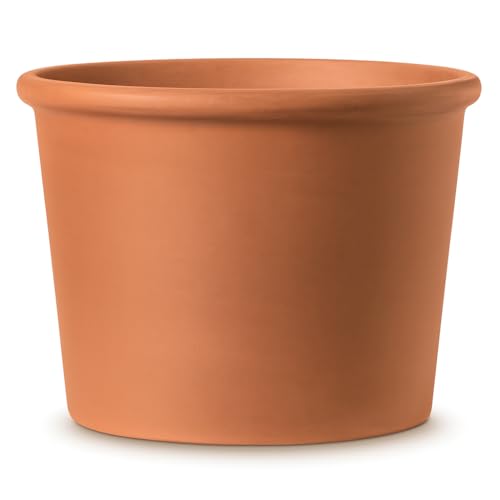 FRANCACOR Maceta Barro Terracota Natural (Cilindro Bordato 33 cm)