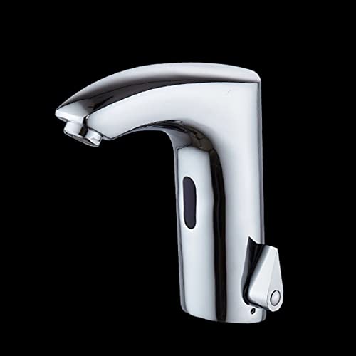 Grifo monomando con sensor automático para lavabo con agua fría y caliente cromado