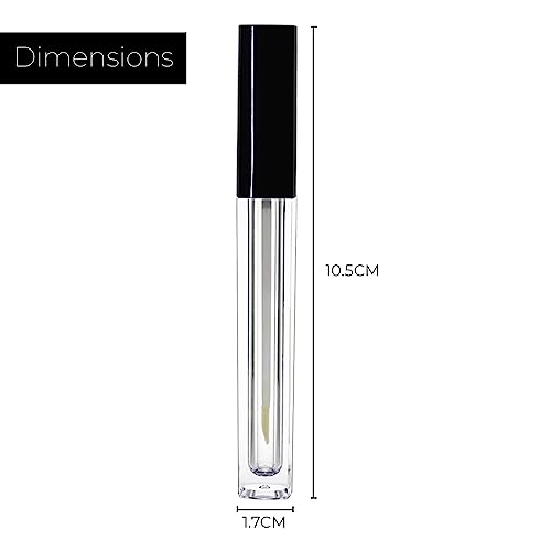 Image of Nsb Herbals 5 ML Square Premium Acrylic Empty Containers Tubes for Lip Gloss, Lip Care, Cosmetic, Mascara, Liquid Eye Shadow, Refillable With Plug (Pack Of 9)