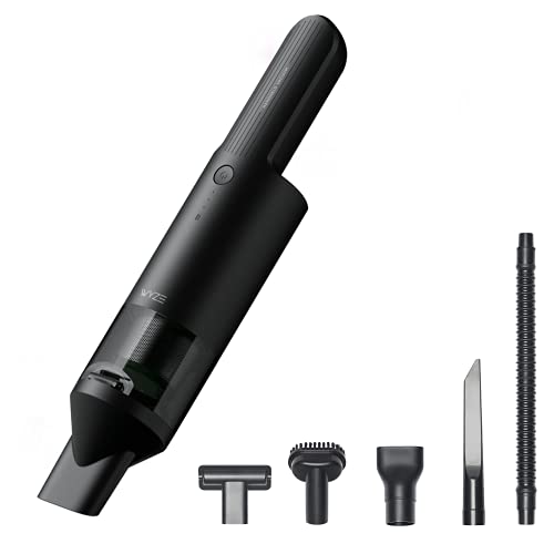 WYZE Handheld Vacuum, Strong Suction 16,800Pa Cleaning Power from Home to Car,100,000RPM Motor & Black Vac Cleaners with Washable HEPA Filter, 30 Mins Working Time Per Charge with Multiple Attachments