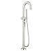 American Standard 2064951.295 Contemporary Round Floor Mount Tub Filler with Personal Shower, Satin Nickel