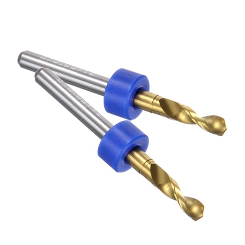 QUARKZMAN 10 Stück PCB-Bohrer 1/8 Schaft ⌀ 3mm Titanbeschichtete Karbid-Mikro-Twist-Mini-Bohrer-Set Rotierendes Bohrwerkzeug für Leiterplatten-Schmuck CNC-Gravur