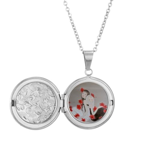 Collier fleur rouge style chinois médaillon aquarelle, un symbole d'amour