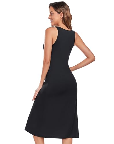 Image of MANCYFIT Full Slip for Women Under Dress Non-Cling Long Underdress | Wide straps, full length, anti-static layer, S-3XL, smooth modesty slip for sheer dresses