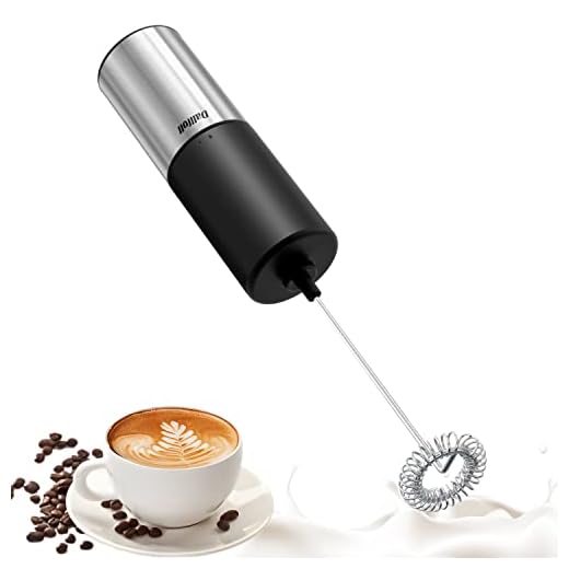 Dallfoll Espumador de Leche Eléctrico de Mano, Batidor de Leche Electrico, Batidor de Café para Latte, Capuchino y Huevos