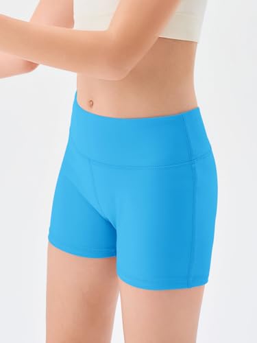 Image of Haloumoning Girls Athletic Shorts Kids High Waisted Yoga Dance Biker Shorts Comfy Gymnastics Shorts 5-14Y
