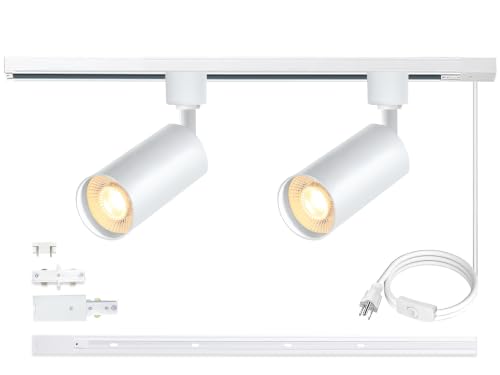 Image of LED Track Lighting Kit 4000K 10W 2PCS Black H Type Plug in