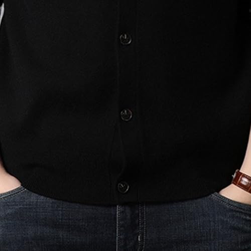 Mens V Neck Slim Cardigans Basic Designed Cotton Pockets Cardigan Long Sleeve Button Down Casual Knitted Sweater4