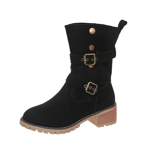 Bottes mi-mollet à double boucle pour un style décontracté au quotidien