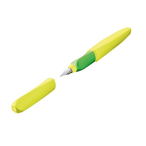 Pelikan Twist Fountain Pen With 2 Ink Cartridges, Medium Nib, Neon Yellow, Blister Card (807326) #TOP1